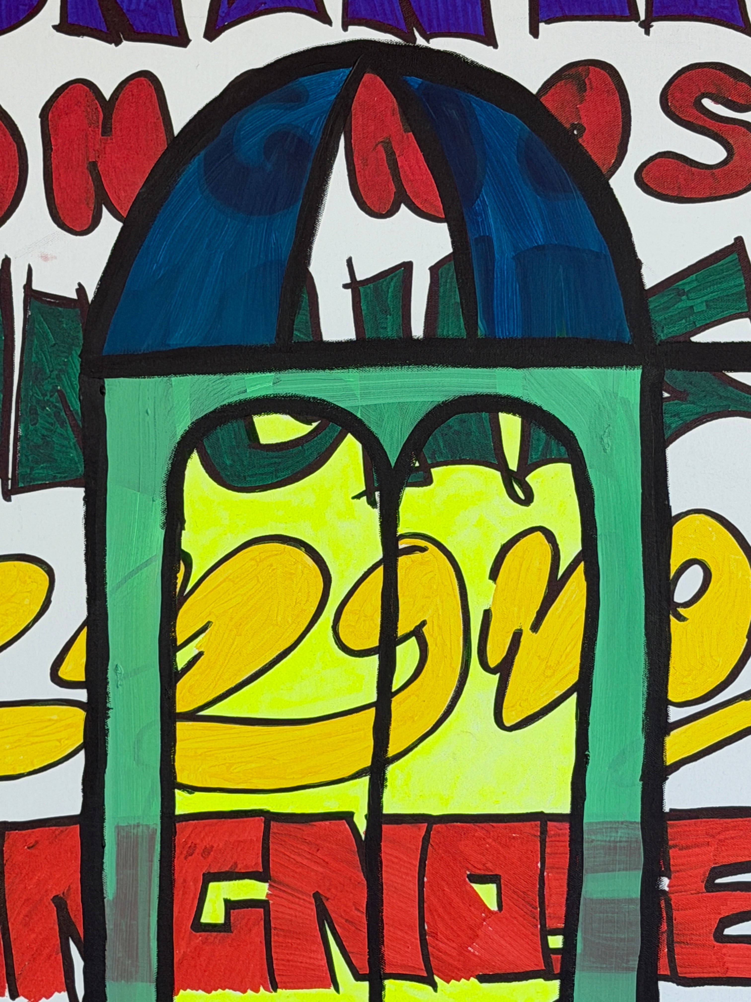 Buster McButton's Reign (Painting) - Close Up